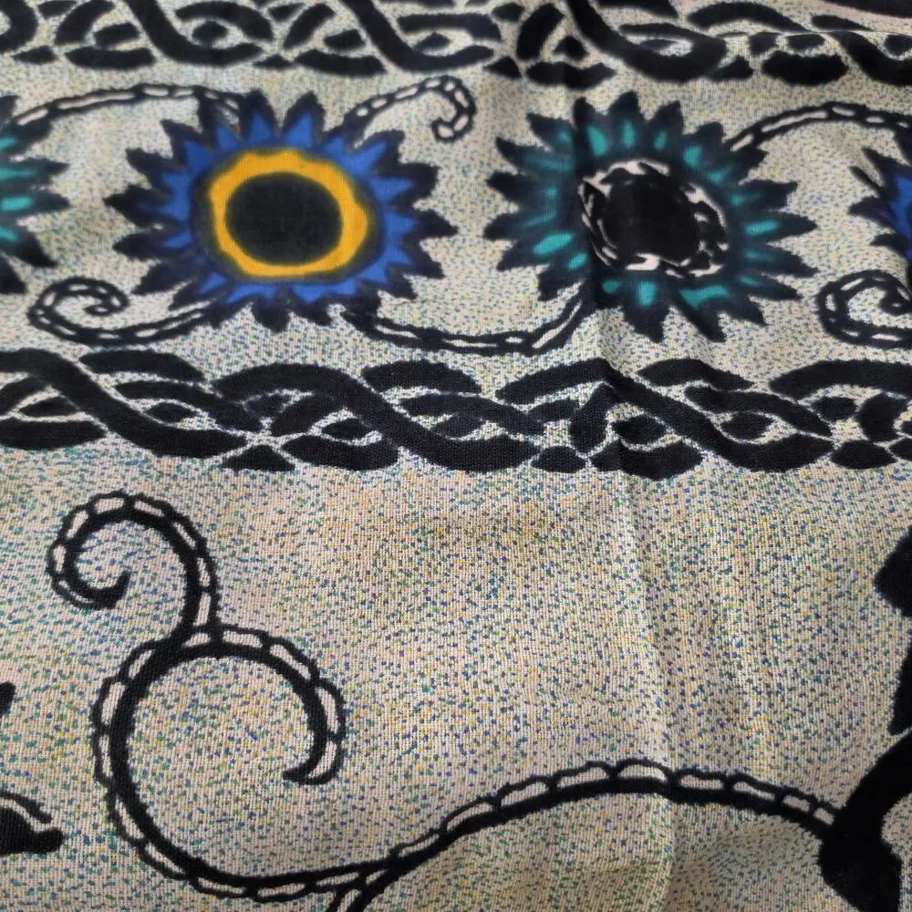 100% Cotton India Bohemian Celtic Floral Multicolor Tapestry Tablecloth 101x67